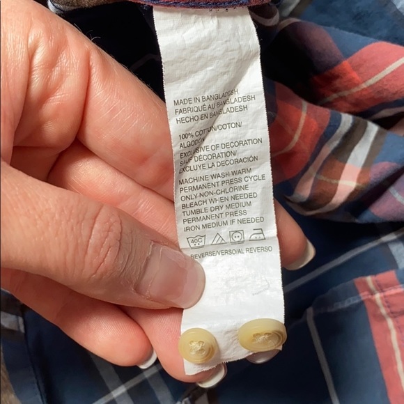 Izod Plaid Mens size Large Button down Shirt - Picture 6 of 10